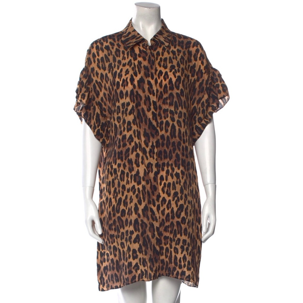 Alice + Olivia Leopard Tunic Mini Dress